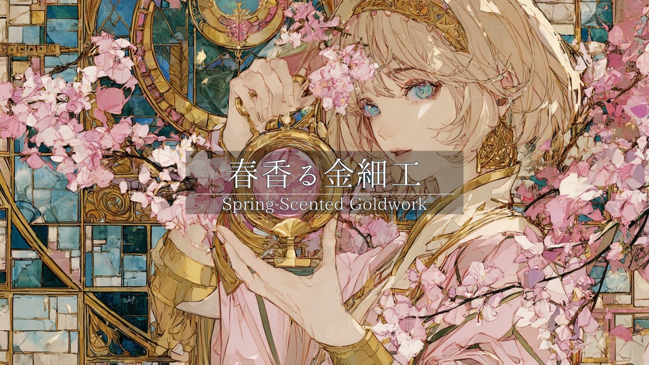 【作業用BGM】春香る金細工｜春の訪れを感じるハープの音色