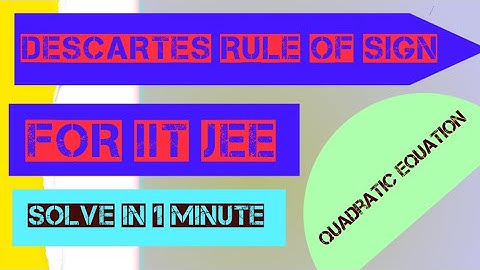 Descartes rule of sign #learnmathwithartidevi #mathstricksforexam  #descartes