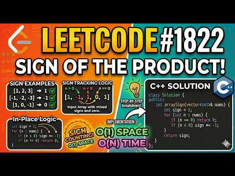 LeetCode 1822 | Sign of the Product of an Array | C++ Solution Explained