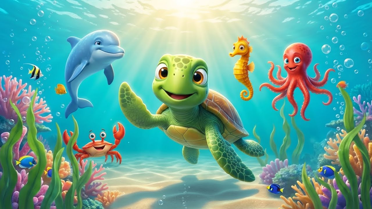 海洋动物儿歌 | Ocean Animals Song | 儿童歌曲 | Kids Nursery Rhyme｜认识海洋动物