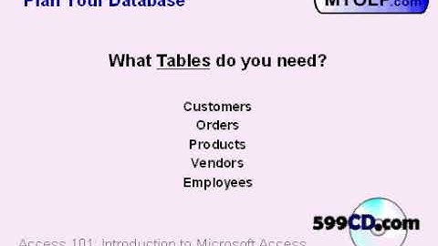 Microsoft Access 101 (for Access 2003) Lesson 03. Planning Your Database