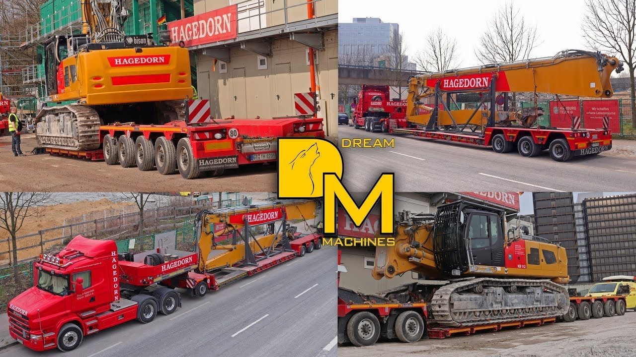 Hagedorn Abbruch der SUPER Scania Hauber holt Liebherr R960 Longfrontbagger von der Baustelle