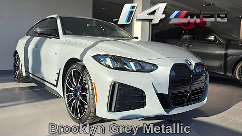NEW ARRIVAL! 2025 BMW i4 M50 Brooklyn Grey Metallic on Black #bmw #i4 #g26