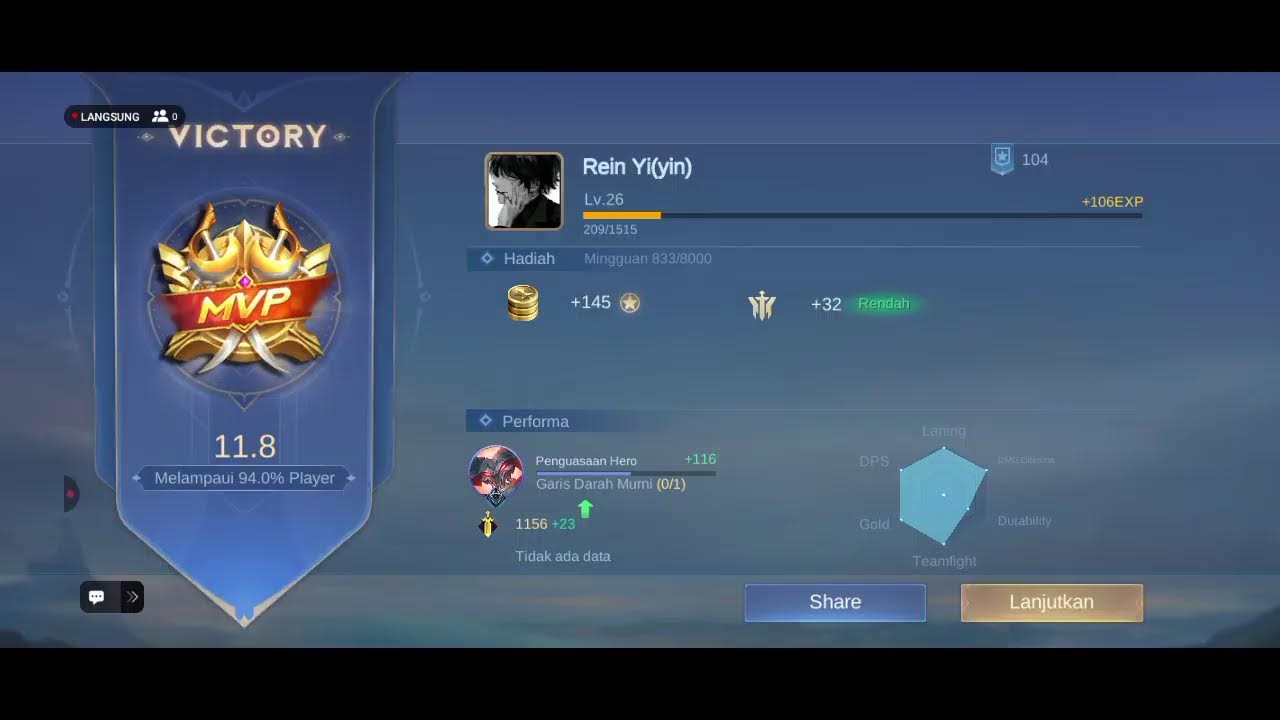 New season, apakah di season baru ini Rein bisa sampai ke mythic? - MLBB