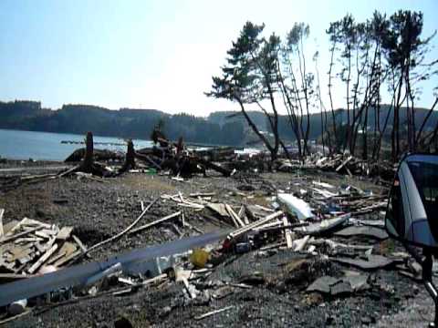 東日本大震災 津波1ヶ月後の大船渡市末崎町門之浜､太田付近1