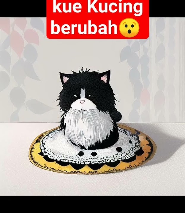 Kue ultah kucing berubah jadi kartun jepang #viral #kueulangtahun