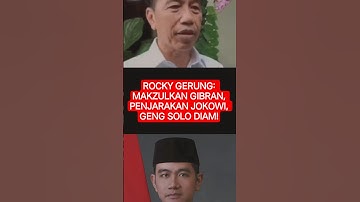 ROCKY GERUNG: MAKZULKAN GIBRAN, PENJARAKAN JOKOWI, GENG SOLO DIAM! #jokowi #rockygerung