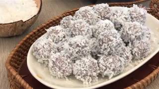 Purple Sweet Potato Coconut Balls (Ondeh-Ondeh)  紫薯椰丝球