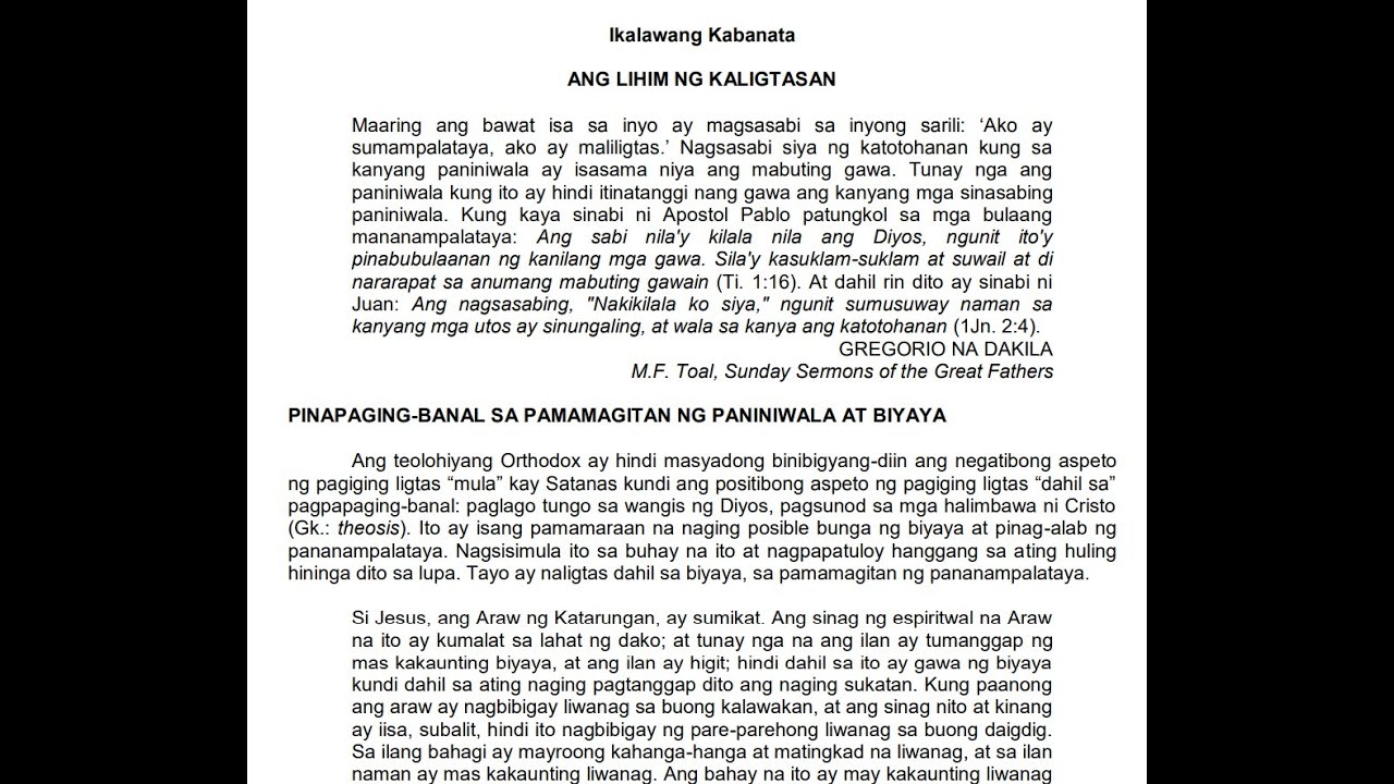 Tagalog Chapter 2 - Are You Saved Audio Chapter Recording - YouTube