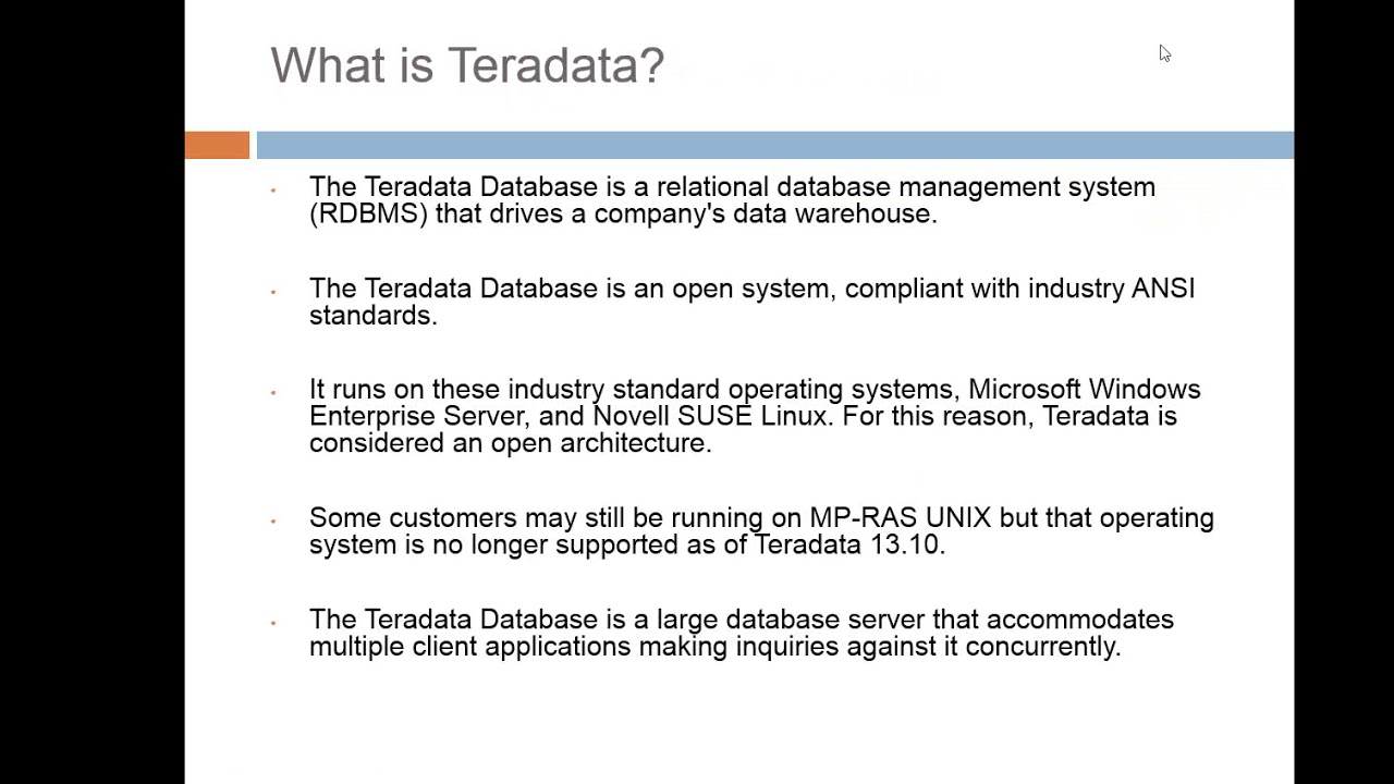 Teradata Session#1 - YouTube