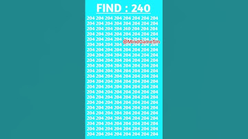 Find : 240 | eye test challenge 🤔 #quiz #eyetest #shorts #puzzle