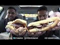 Eating Dickey's Barbeque Pit Westerner Sandwich @Hodgetwins