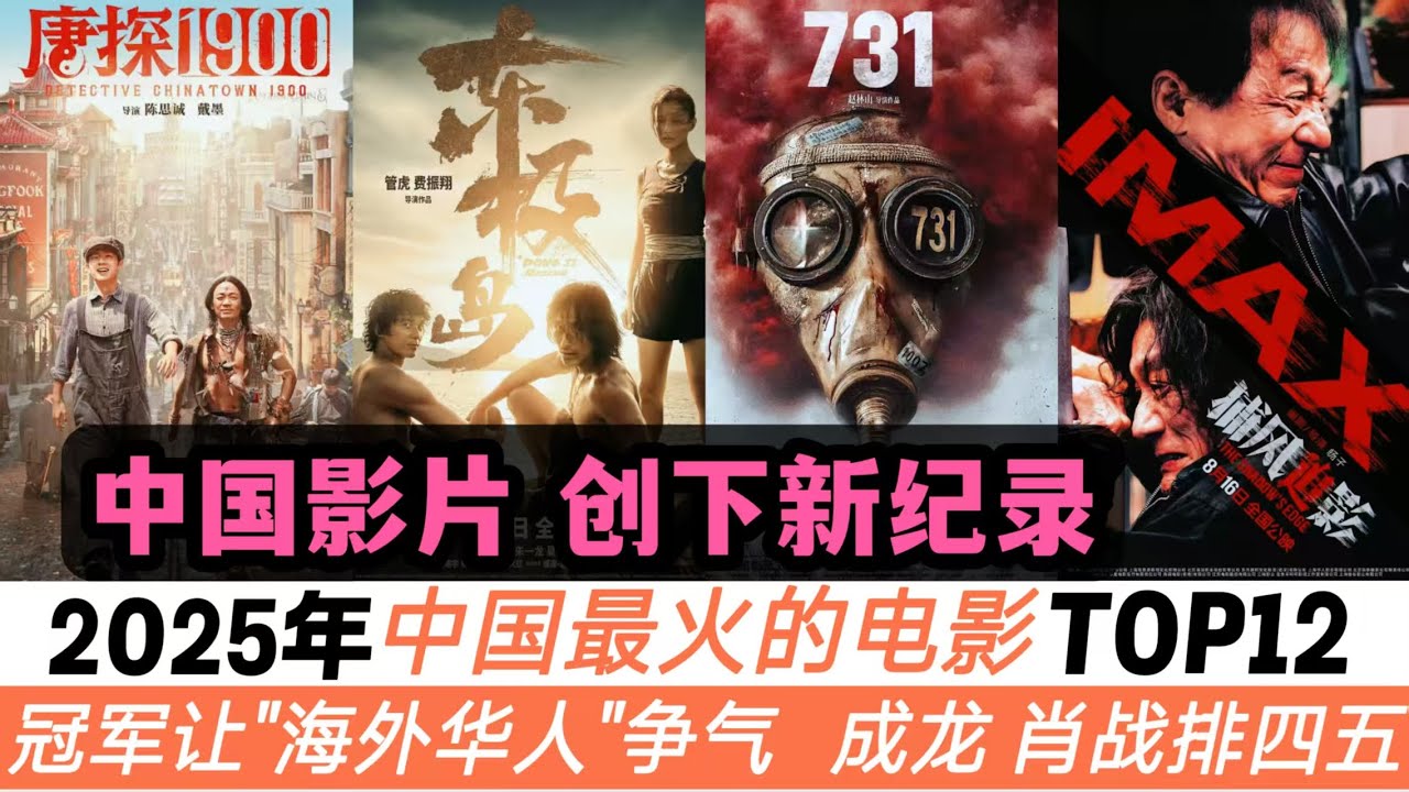 2025年中國最火的12部電影！冠軍給所有“海外華人”爭氣了！肖戰的《射雕》只排第五！成龍&梁家輝共創的《捕風追影》也才排第四！其它有很多部都深深觸動了我，充滿了價值和意義！