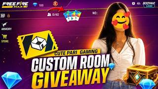 FREE FIRE LIVE GIVEAWAY CUSTOM ROOM 😍| FF LIVE REDEEM CODE GIVEAWAY WITH CUTE GIRL #GIVEAWAY #FF