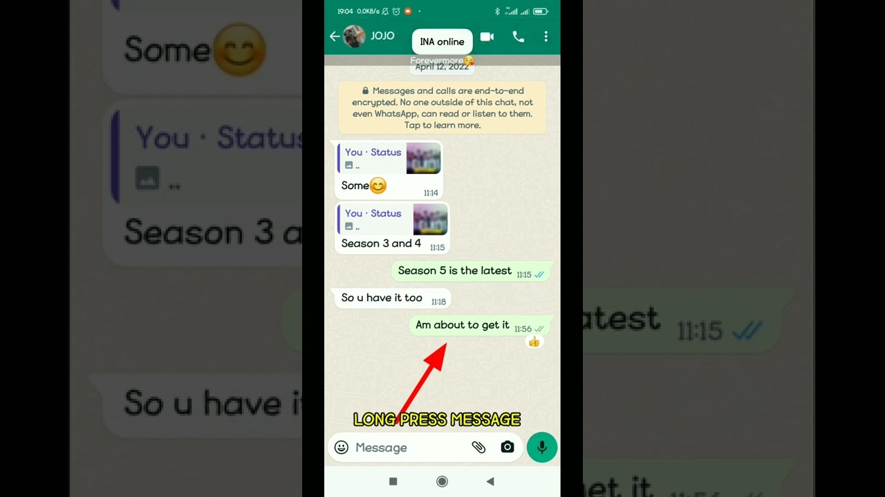 How To React On WhatsApp Message /Whatsapp Reaction update