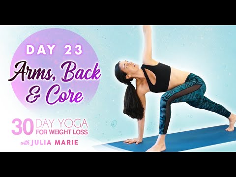 Cardio Yoga Burn 🔥 Toned Abs & Arms Fat Burning Workout | 30 Day Yoga Weight Loss Julia Marie Day 23