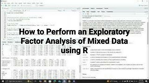 How to Perform Exploratory Factor Analysis of Mixed Data using R #r #pca #factoranalysis