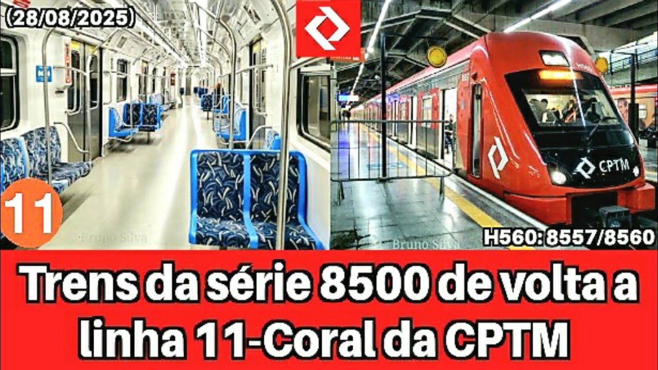 CPTM | Série 8500 de volta à linha 11-Coral (trem H560)