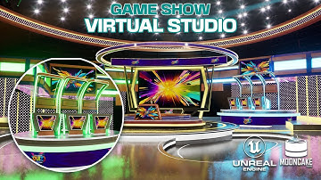 Vibrant Game Show Studio Rendered in Unreal Engine (Aximmetry Compatible)