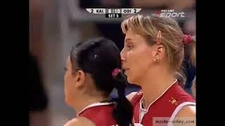 Sokolova scored 8 points in set 5-2007/08 CEV Champions League-Winiary Kalisz vs Zarechie Odintsovo
