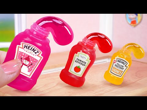 Big and Small Ketchup Jelly  🍅 Sweet Miniature Melt Honey Jelly Recipe | Mini Cakes Making