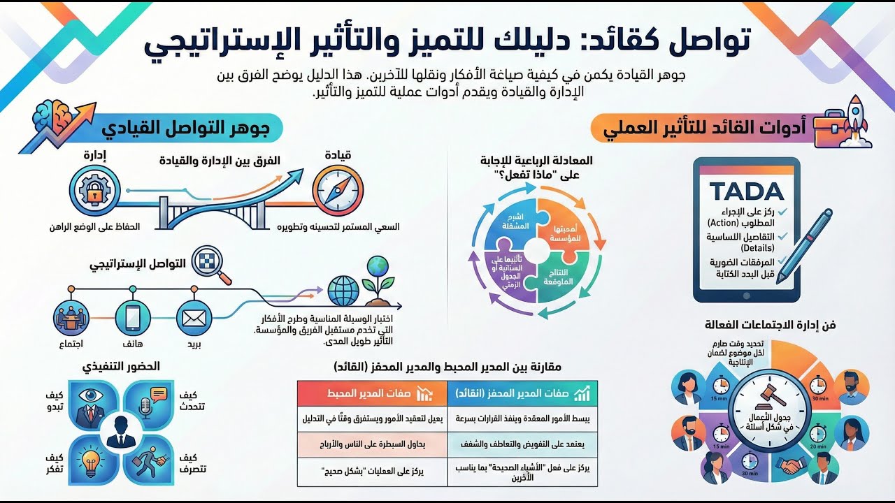 تواصل كقائد - استراتيجية بنموذج TADA حول كلامك العادي لأداة قيادة استراتيجية
