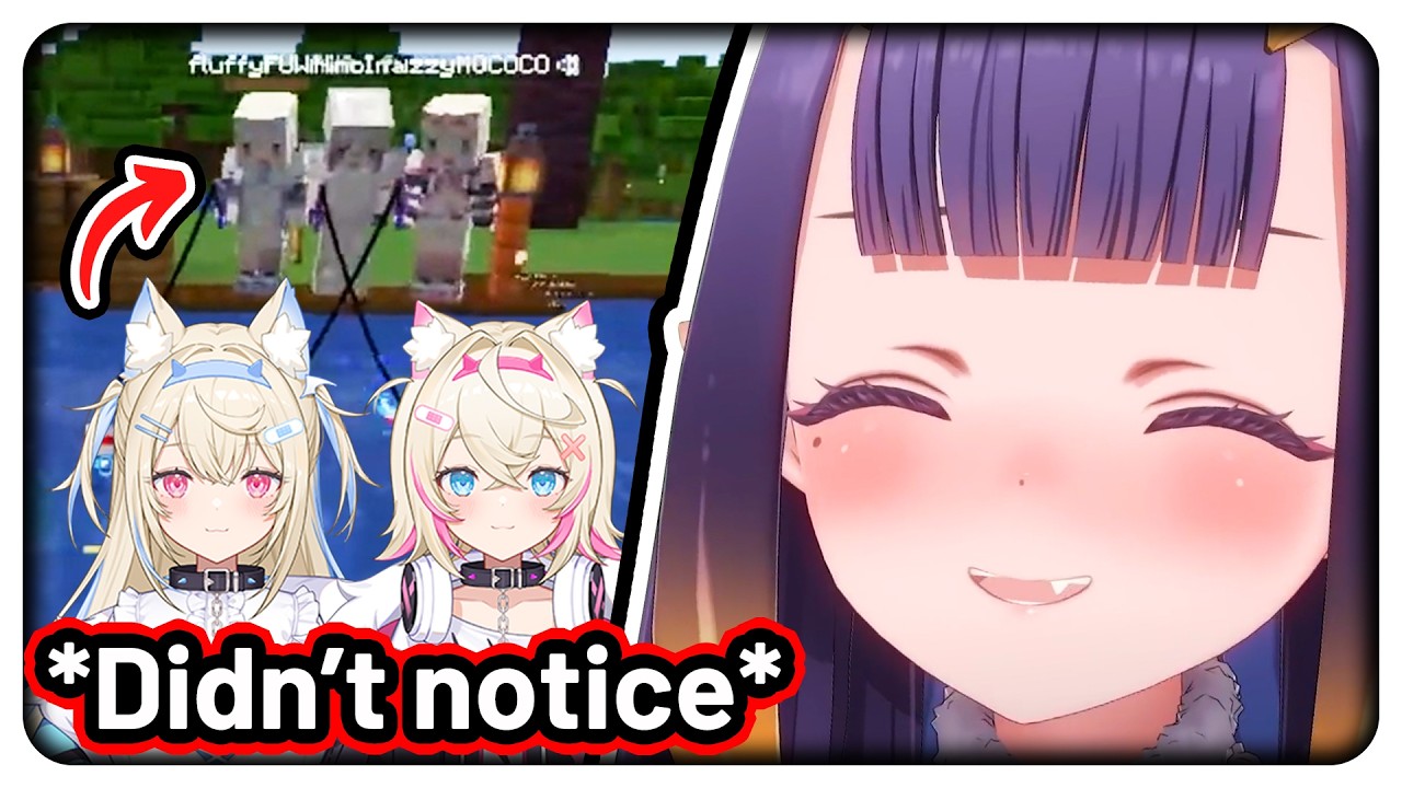 FUWAMOCO didn't notice Ina squeezed in between them until Chihaya mentioned it 【Hololive】