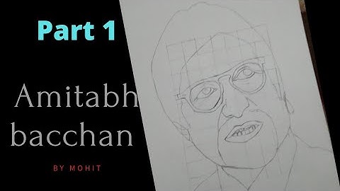 how to draw Amitabh bachchan outline step by step video tutorial