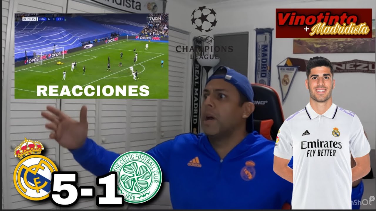 Real Madrid vs Celtics UCL A 8vos 5-1 Reacciones de Hincha - YouTube