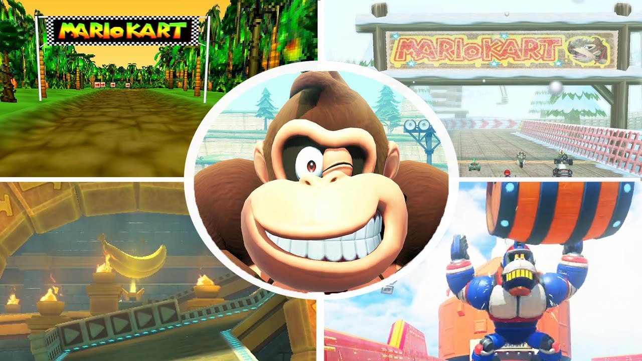 Evolution of Donkey Kong Tracks in Mario Kart (1996-2025)