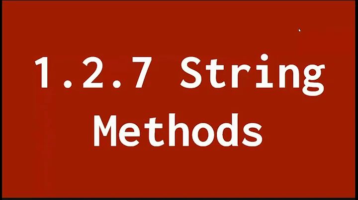 String Methods Overview - AP Computer Science A