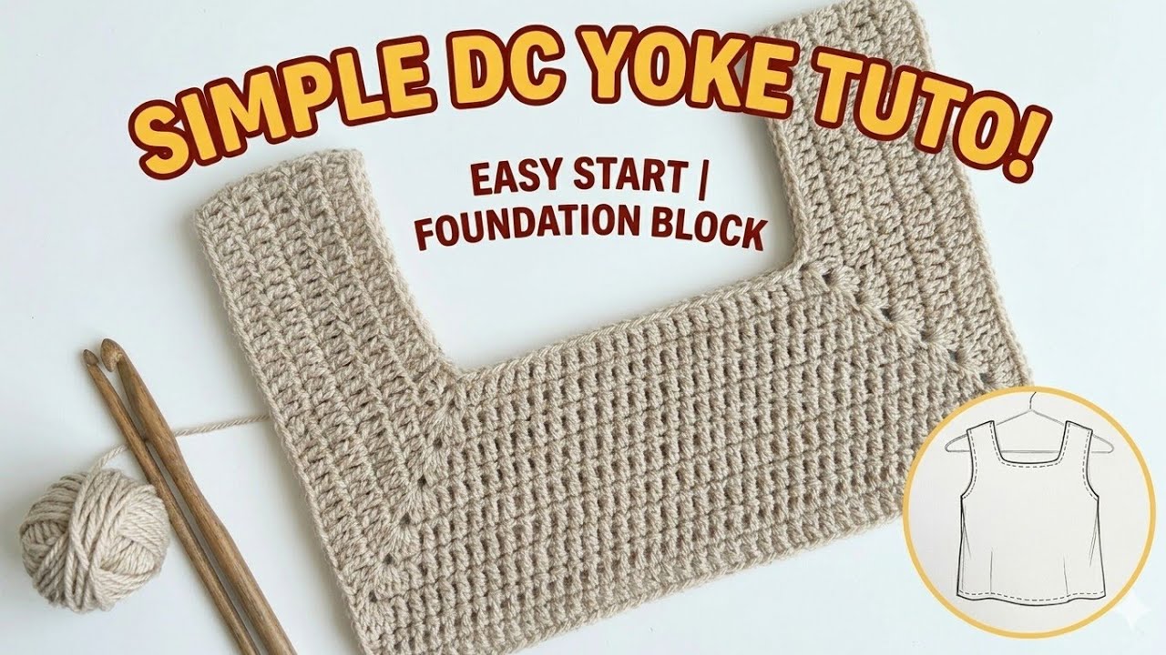 Easy Crochet Square Yoke Tutorial: The Foundation for Sweaters