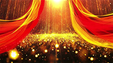 Red gold particle ribbon award dynamic background video material