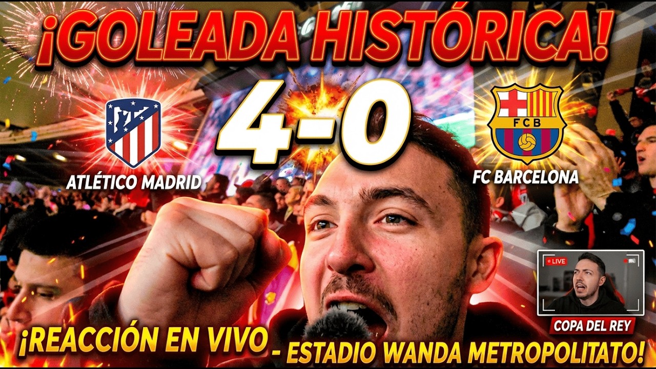 ¡LOCURA TOTAL EN EL ESTADIO! Atlético 4-0 Barcelona | Reacción en vivo 🔥