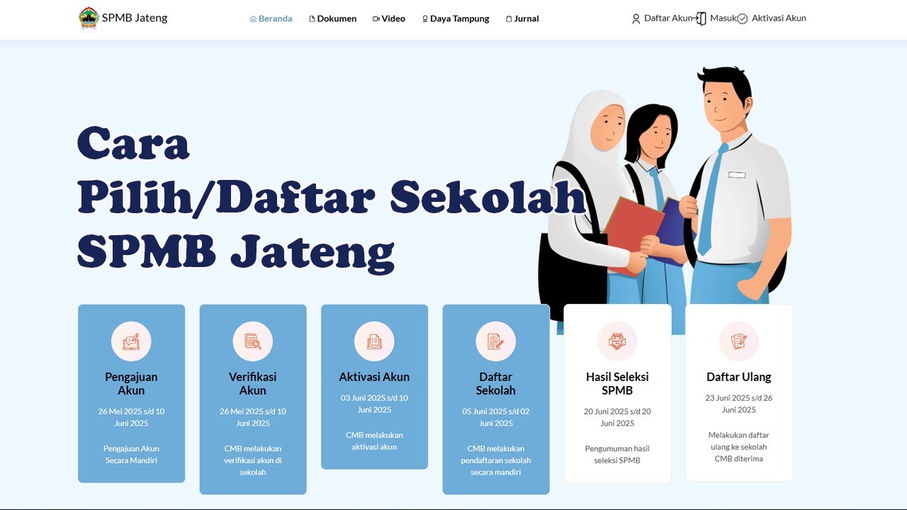 Cara Pilih/Daftar Sekolah yang di tuju SPMB 2025 Provinsi Jawa Tengah