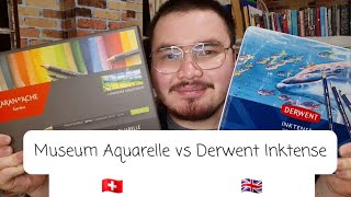 Derwent Inktense vs Caran d'ache Museum Aquarelle  Product Review, Comparison, and Demo
