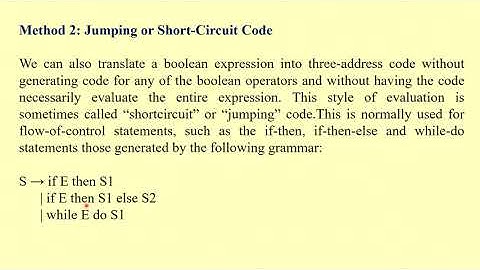 Intermediate Code Generation of Boolean Expression - Part 43 /CS 304 Compiler Design