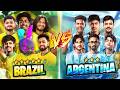 YOUTUBER VS ESPORTS PLAYER, BRAZIL VS ARGENTINA 🤯 ইউটিউবার VS ESPORTS প্লেয়ার 6 VS 6 কাস্টম 😱