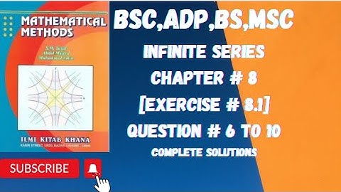 Bsc,ADP, BS Mathematical method part 2|chap 8,Ex 8.1,Q 6 to 10|lecture 2