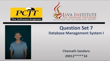 Question set 07 | Database Management System I | Java Institute