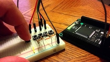 Synthesized MyHDL Elevator Design Demonstration on a Mojo V3 - Xilinx Spartan 6 FPGA