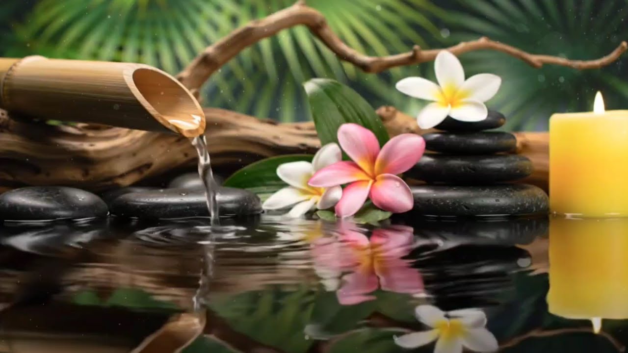 Relaxing Music + Bamboo Water Sounds 🌿 Eliminate Stress, Anxiety and Depression | Calm Mind & Body