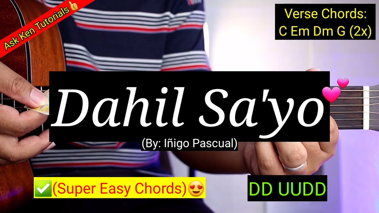 Dahil Sa'yo Iñigo Pascual (Easy Chords)😍 Guitar Tutorial YouTube