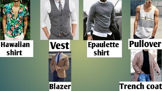 Different types of men's wear with name and image//name of men's shirts,jacket,t-shirts//#fashion screenshot 5