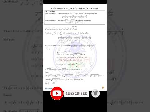 Video Đáp án đề thi vào lớp 10 chuyên Toán Lam Sơn, Thanh... - YouTube
