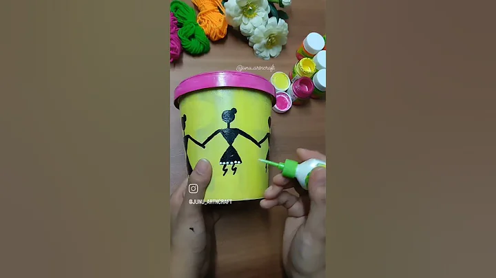 Best out of waste | Recycling icecream box into planter#shorts#ytshorts#acrylicpainting#easy#diy