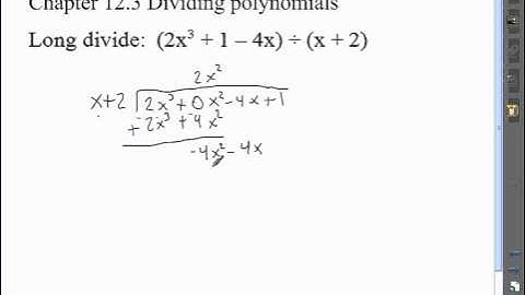 Alg 1B 12.3 dividing polynomials