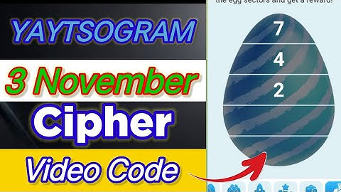 Yaytsogram 3 November Cipher Code | Today Yaytsogram Cipher Code #yaytsogram #airdrop #chiphercode