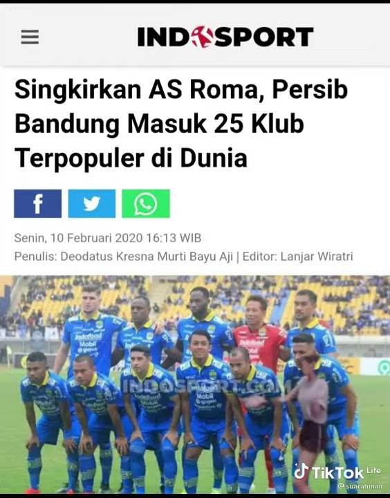 story' wa persib bandung masuk 25 klub terpopuler