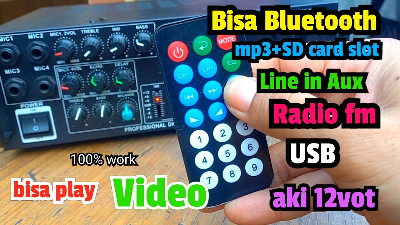 review amplifier sunbuck avmp326bt karaoke bluetooth YouTube